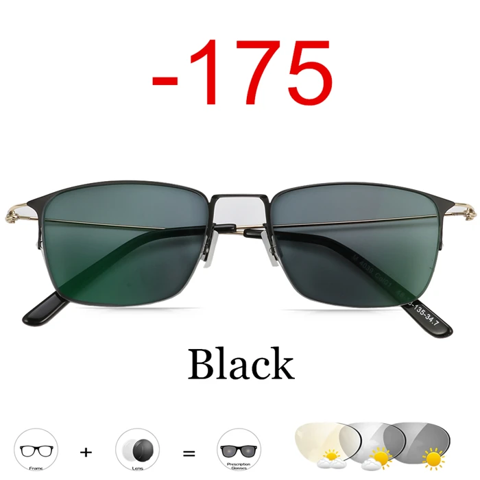 Новинка, ультра-светильник, оправа для очков, фотохромные очки, оправа для близорукости, очки для мужчин и женщин, оправа для очков - Цвет оправы: black-175