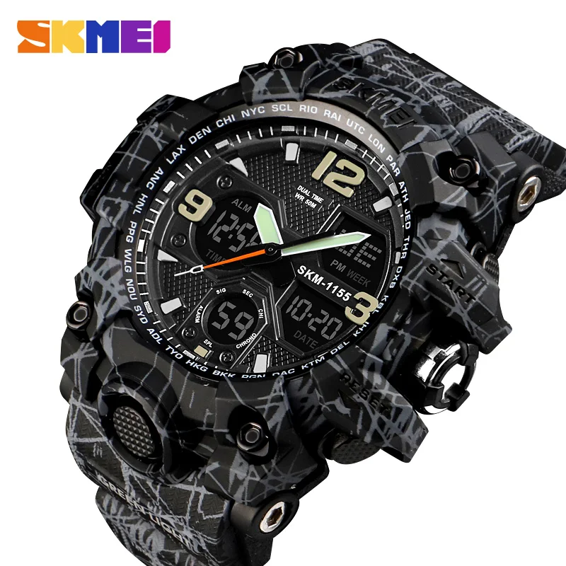 

SKMEI Brand Military Men Sports Watches Luxury Waterproof Quartz Analog Clock Men Fashion LED Digital Watches Relogio Masculino