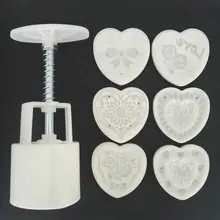 AMW 50 г в форме сердца Любовь Цветы Луна Торт Плесень ручной пресс пластиковый Плунжер резаки инструменты для выпечки тортов