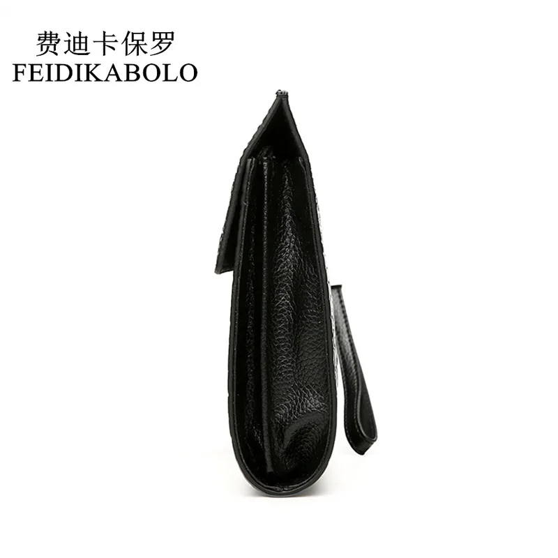 Мужские кошельки из кожи аллигатора FEIDIKABOLO черный бумажник клатч дизайнерские