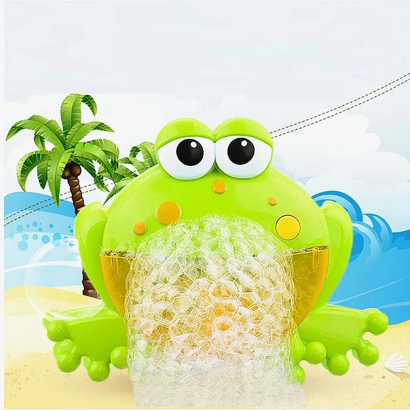 Морская звезда, Кит, осьминог, лягушка, крабы, создатель пузырей, игрушка для ванны, музыкальный производитель пузырей, для плавания, Забавный игровой инструмент для ванны для детей - Цвет: Frog