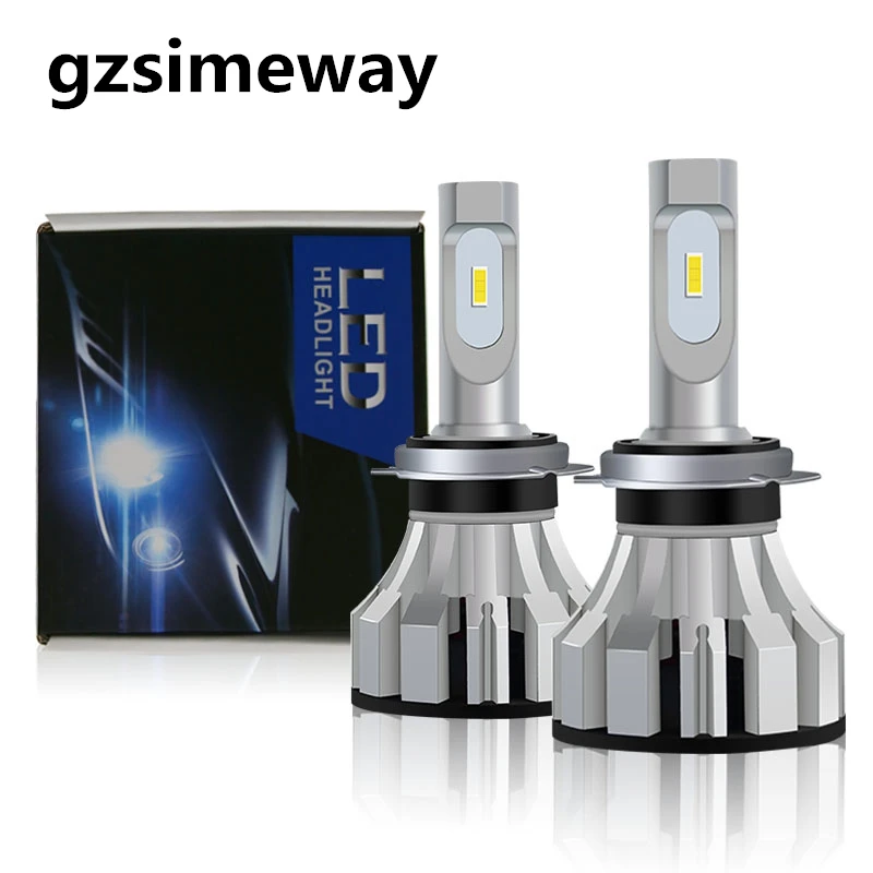 2 шт. turbo led H7 H1 H8 H11 9005 HB3 9006 9012 D1S D2S автомобильный светильник H4 Hi Lo луч 60 Вт 8000LM 6000 К
