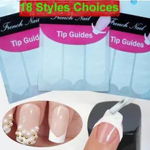 2 листа/партия! 18 видов стилей! Арт, наклейки для ногтей французские Советы направляющие маникюрные наклейки для ногтей форма бахрома направляющие DIY косметические инструменты для стайлинга
