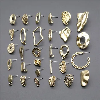 

2pcs Earrings Jewelry Findings & Components Earring Making Accessories Golden Distorted Earrings Base Connectors Linker