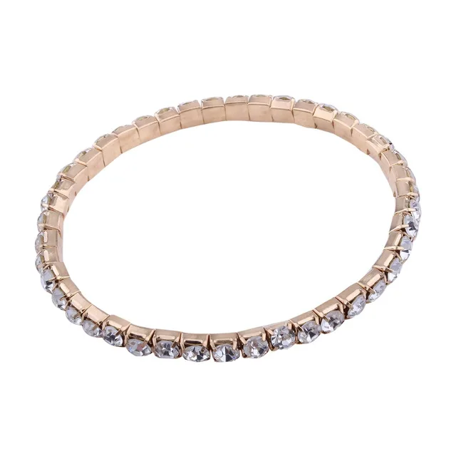 L003 CZ Crystal Bracelet Bangle Stretch Bling Single Row Rhinestones Bracelets For Women Elasticity Wedding Bridal Gift Jewelry 2