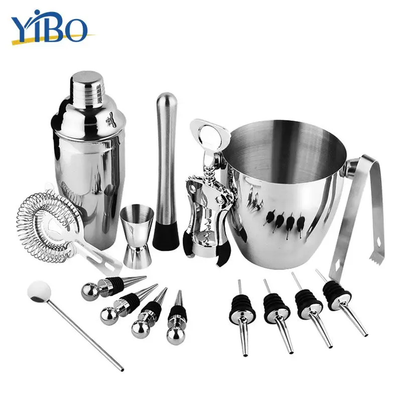 Professional Bar Set 16Pcs/Set Stainless Steel Bartender Kit Cocktail