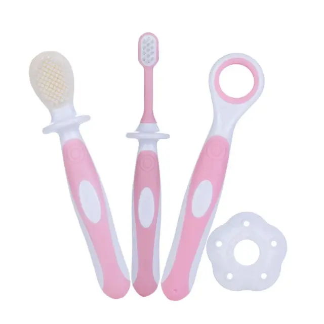Baby toothbrushes Set Tongue Training Safety Cover Design Soft Healthy Infant Brushing Teethin