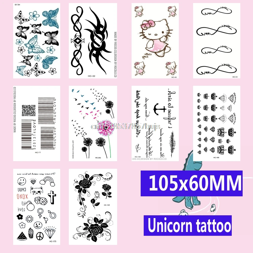 MB цветок Змея поддельные татуировки милый кролик Tatuajes Tatuagem король боди арт