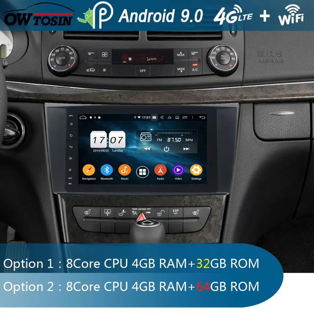 Android 9 0 IPS 8 Core 4G + 64 ГБ Автомобильный DVD Радио GPS Navi для Mercedes Benz CLK W209 G Class W463 CLS w222 E W211 DSP