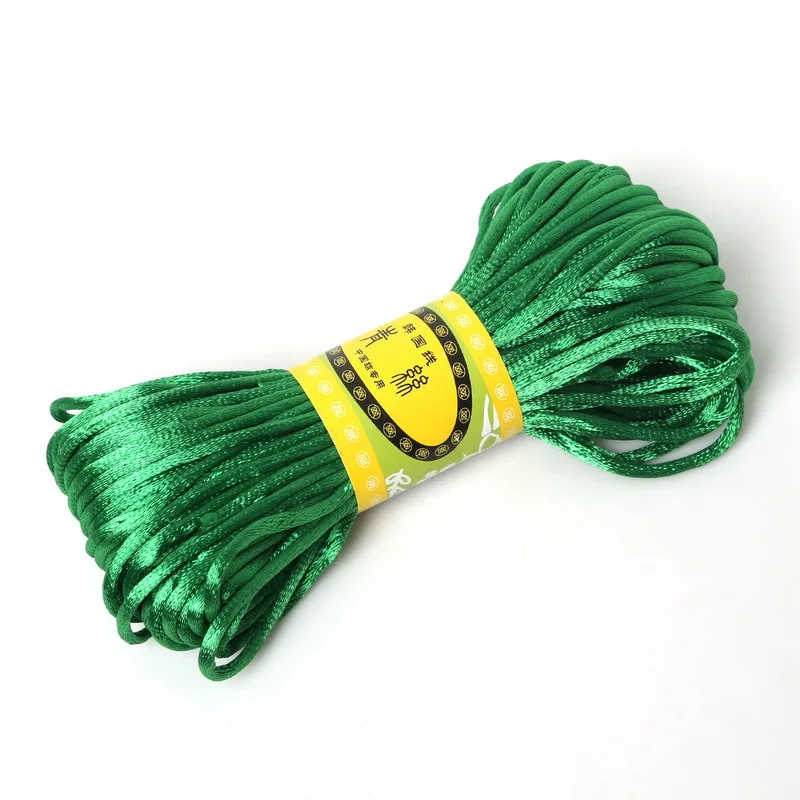 2 мм 20 метров нейлоновая нить плетеные шнуры декоративный шнур декоративная веревка для поделки из бисера браслет ожерелье ювелирные аксессуары - Цвет: Grass Green