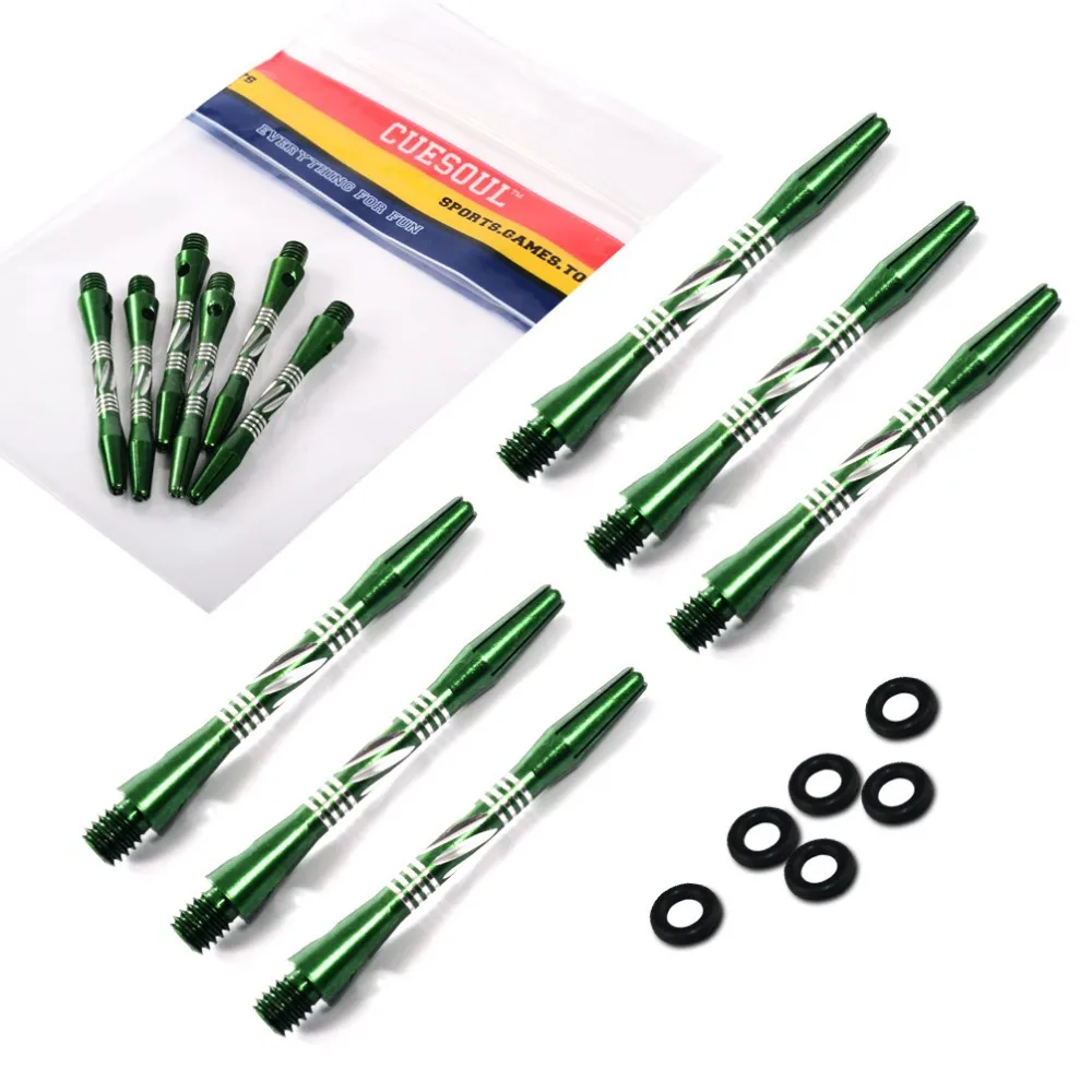 

CUESOUL 2 Set Dart Shaft,Green Dart Shaft With Dart O'rings For Darts,Aluminum Dart Shaft