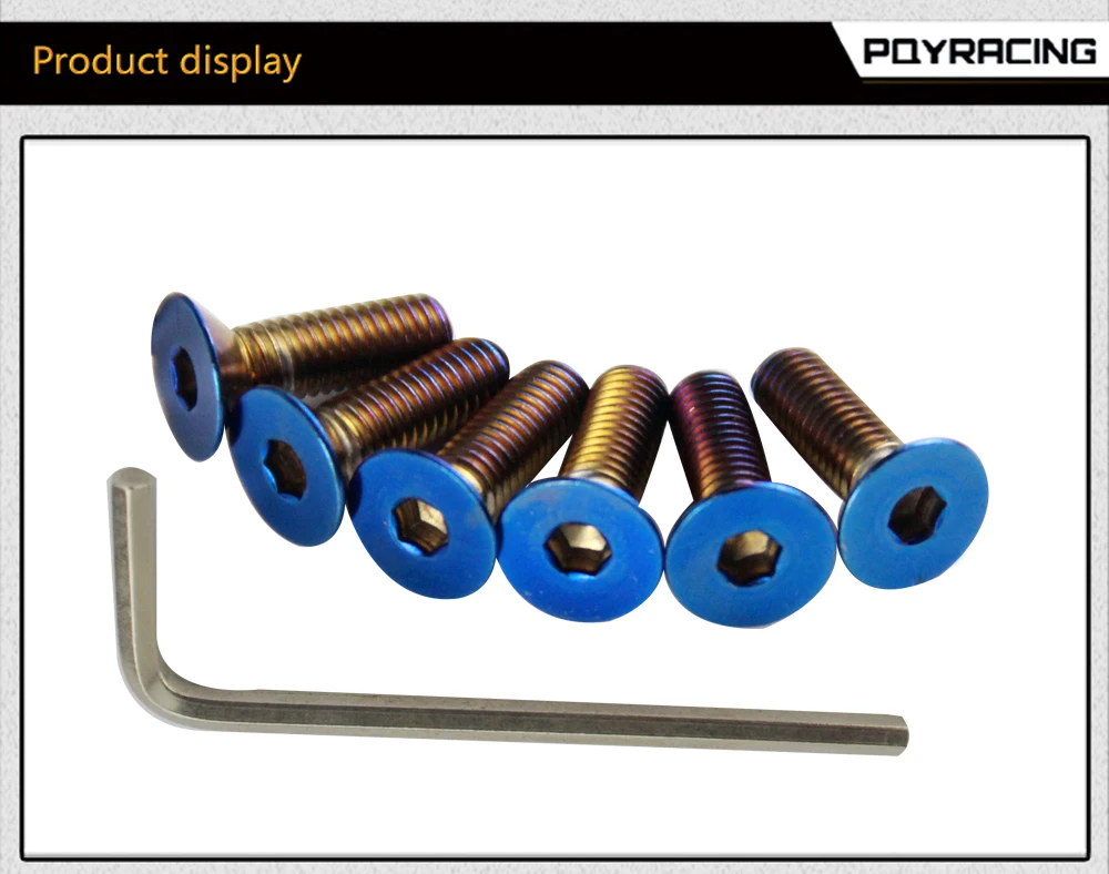 PQY-6 шт./лот сгоревшие титановые болты рулевого колеса подходят для многих рулевых колес работает Bell Boss Kit PQY-LS06CR-T