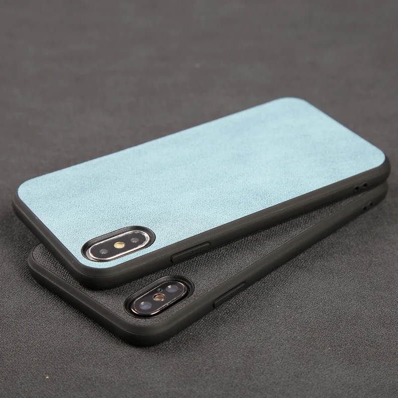 

Phone Cases For iPhone X Xs Max Cover PU leather Fabric grain Soft TPU Silicone Case For iPhone 6 6S Plus 7 8 Plus 7p 8p Shell