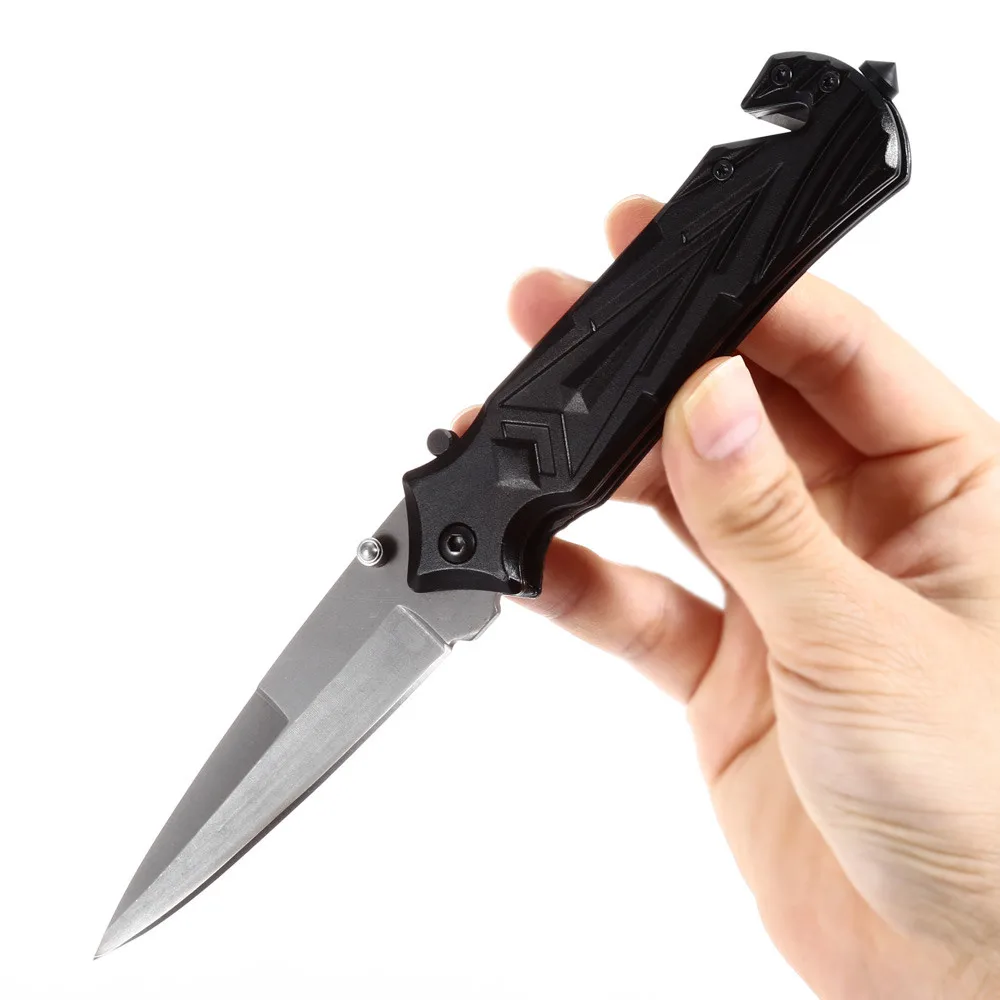 

Multifunctional outdoor sharp foldable knife with back clip