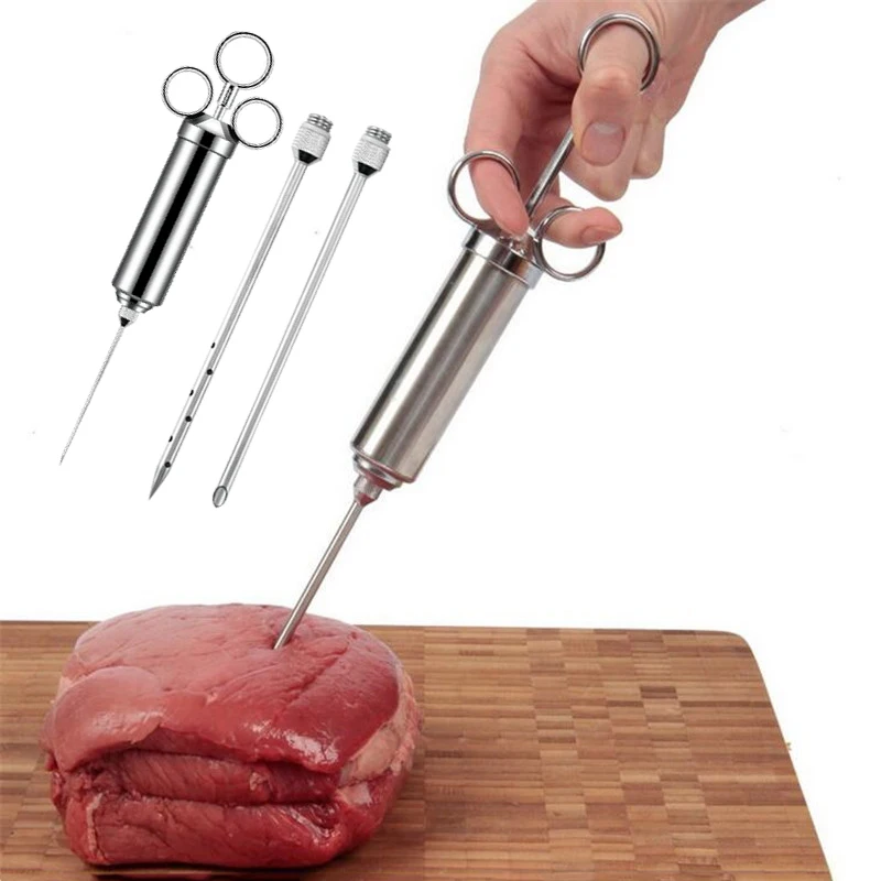 Set BBQ Meat Heavy Duty Meat Injector Marinade Injector Syringe 2 Oz Seasoning Injector Cooking