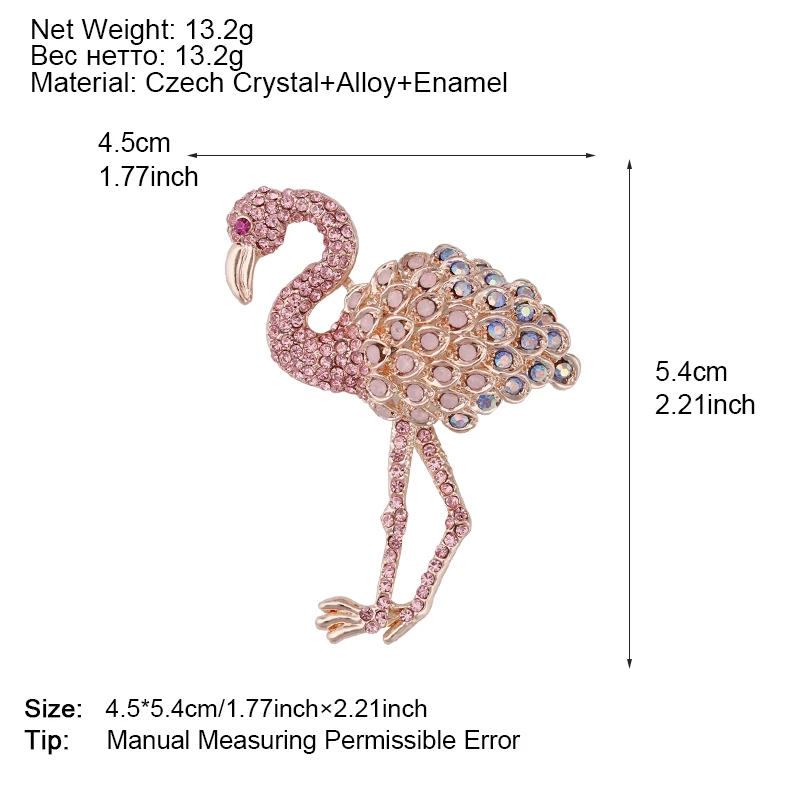 Amorcome, Роскошные Броши в виде фламинго для женщин, вечерние, свадебные ювелирные изделия, розовый кристалл, мощеное розовое золото, металлическая большая брошь с изображением птиц животных