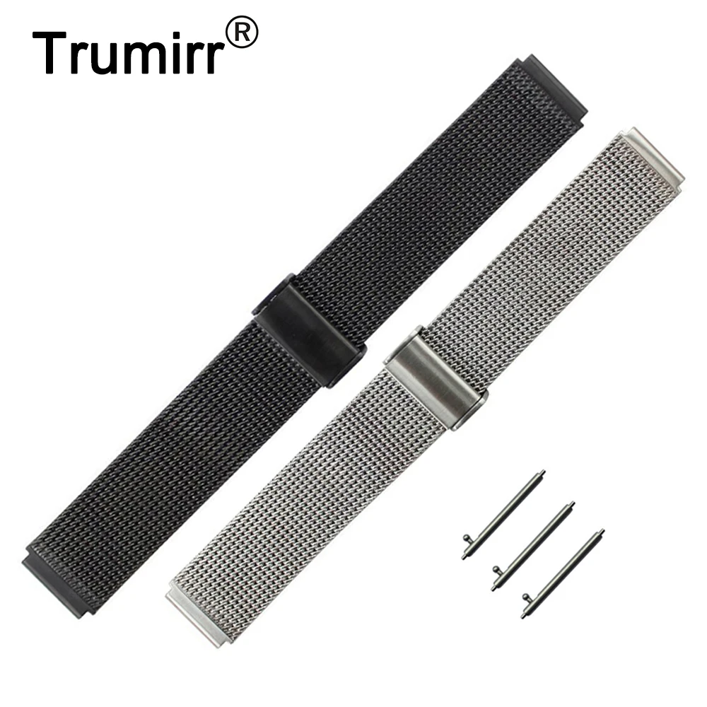 Goedkoop Opgewaardeerd Milanese Strap 18mm + Quick Release Pin voor Huawei horloge Fit Honor S1 Horlogeband Rvs Band Pols armband