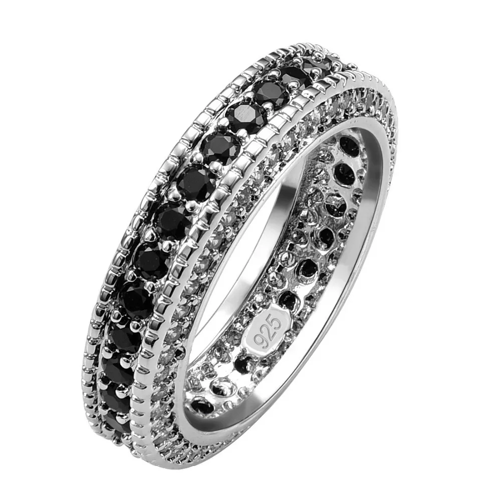 Горячая Распродажа, изысканное кольцо из черного оникса, 925 пробы, серебра, хорошее качество, красивые ювелирные изделия, размер 6, 7, 8, 9, 10, 11, F1554