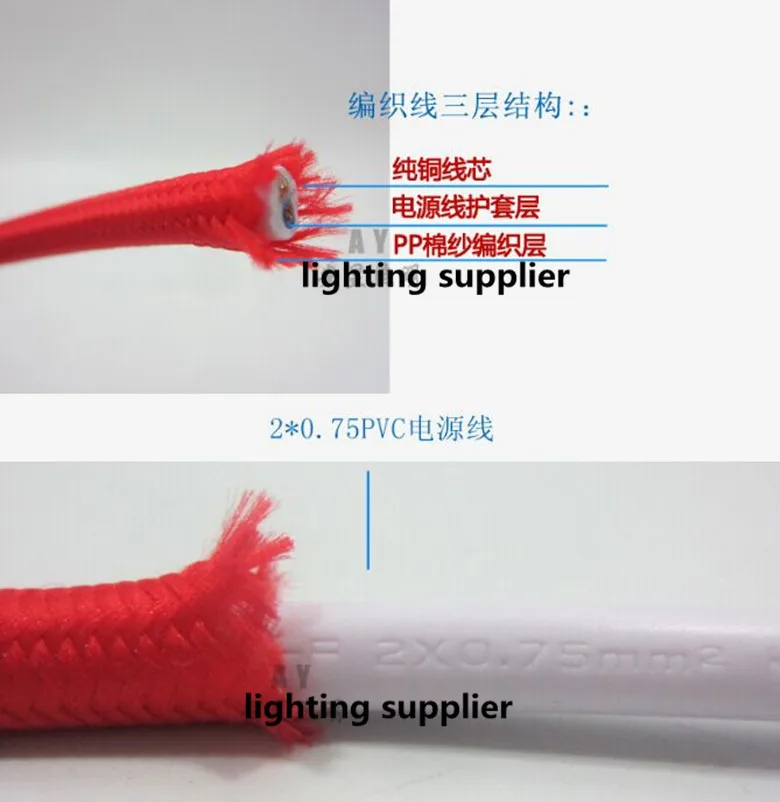 8 м 2*0,75 Эдисон текстильный кабель, тканевый провод для люстры кулон провода ламп плетеная ткань Электрический кабель винтажный шнур лампы черный