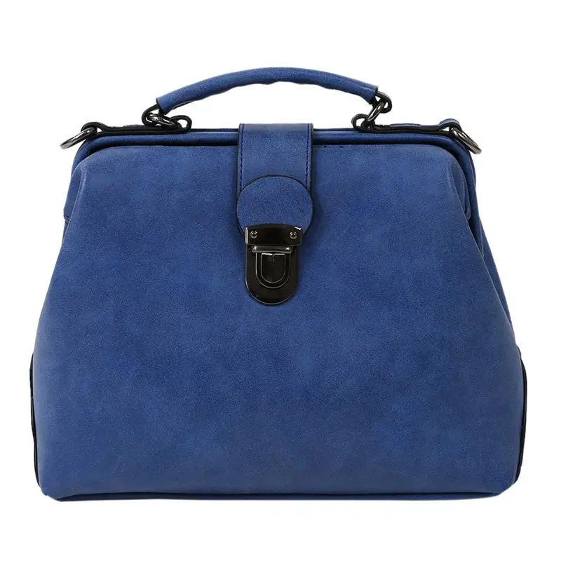 

Women Handbags PU Leather Vintage Doctor Bags Crossbody Bags For Women Shoulder Bags (Blue Nubuck)