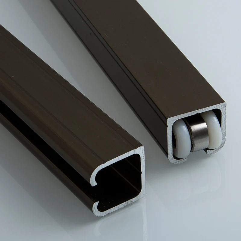 Solid wood door Glass door Folding sliding door slide Pulley slide Hanging wheel guide rails
