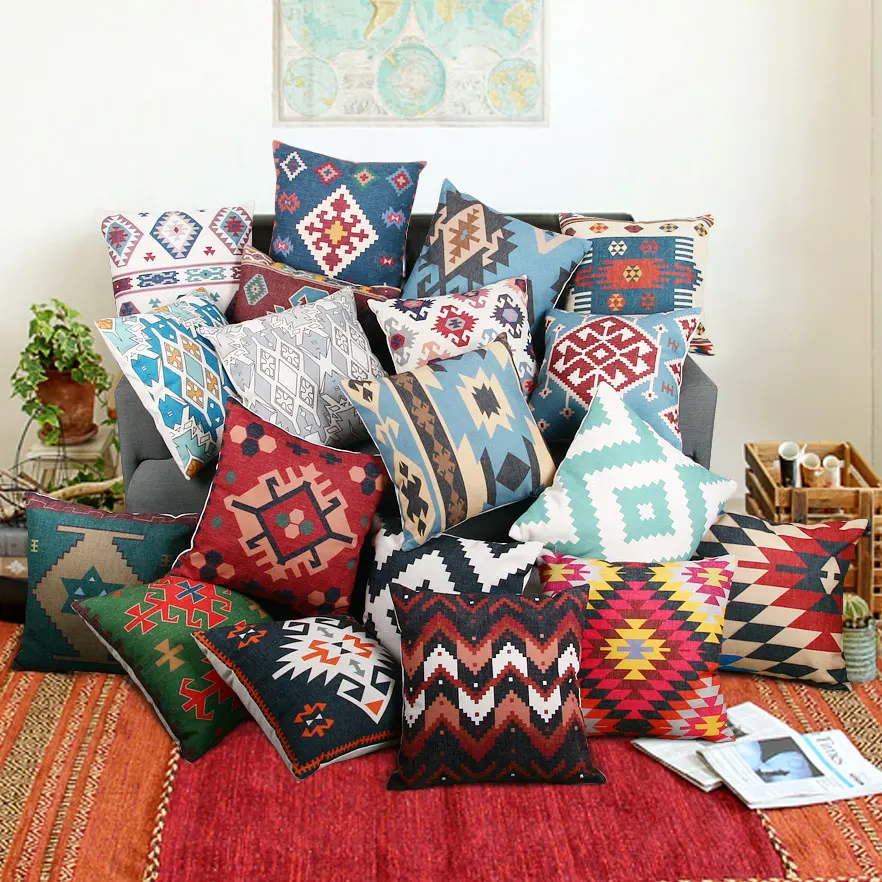 

Kilim Geometric Pillow Cover Boho Bohemia Cushion Cover Cotton Linen Throw Pillow Car Home Sofa Decorative Pillowcase