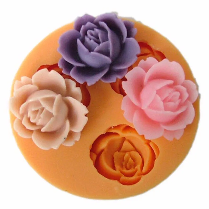 Горячие красоты цветок формы 3D силиконовые формы для выпечки в виде Розы шоколадный фондан торт узорная выпечка инструмент для украшения