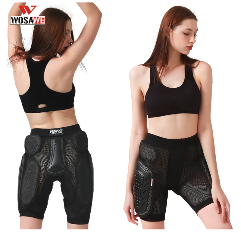 WOSAWE Motorcycle Shorts Outdoor Sports Impact Shorts Skiing Motocross Shorts Hip Protective Bottom Padded Ski Padded Shorts