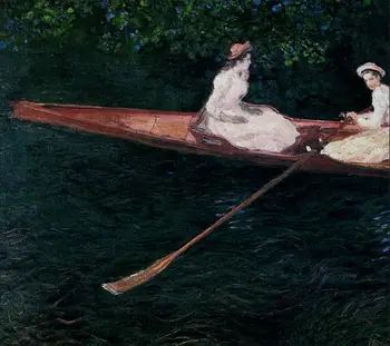 

High quality Oil painting Canvas Reproductions The Pink Skiff, Boating on the Ept (1887) By Claude Monet hand painted