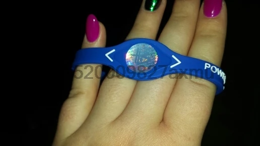 

100PCS Hologram Bracelets Men's Bracelets Sport Nutrition Silicone Power Wristband Rubber Bracelet Energy Balance Bangle Women