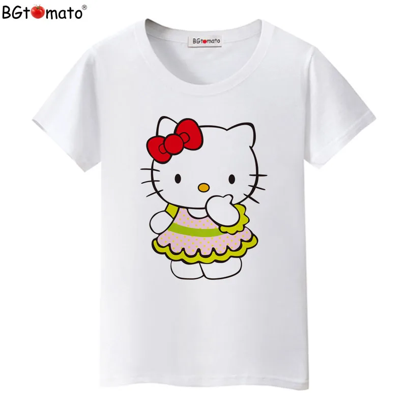 BGtomato hello kitty, милые футболки с героями мультфильмов, женская летняя классная одежда, брендовые Топы хорошего качества, удобные повседневные рубашки - Цвет: 16