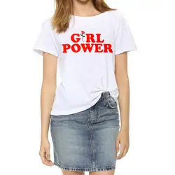 Rirl мощность письмо для женщин футболки летние белые футболки