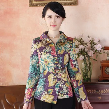 

Free Shipping Autumn Winter Chinese Tradition Women's Embroider Flower Jacket Coat Warm M L XL XXL 3XL 4XL MNY221