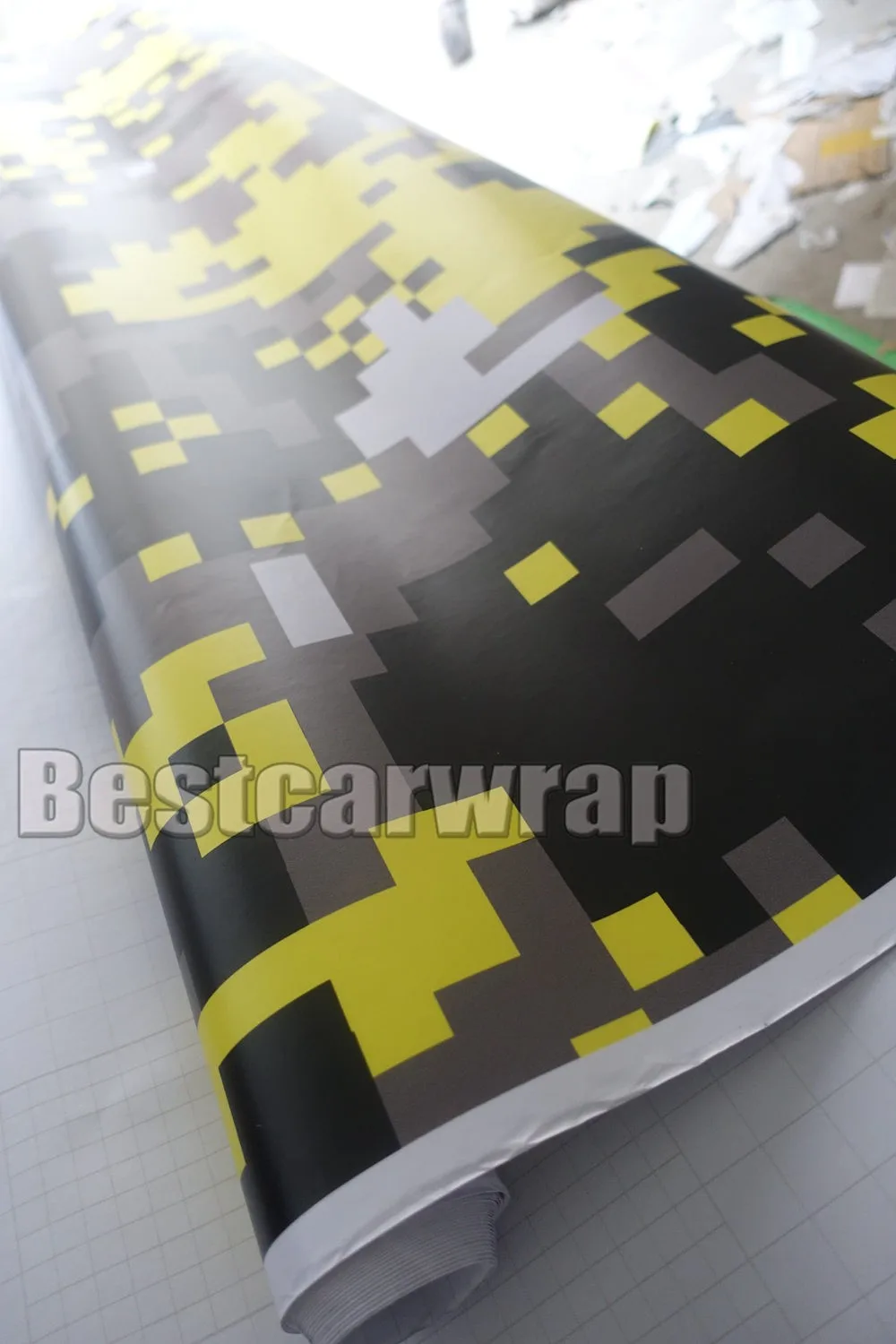 yellow pixel camouflage vinyl car wrappping film covering Foile sticker graphics boat truck laptop skin (6)