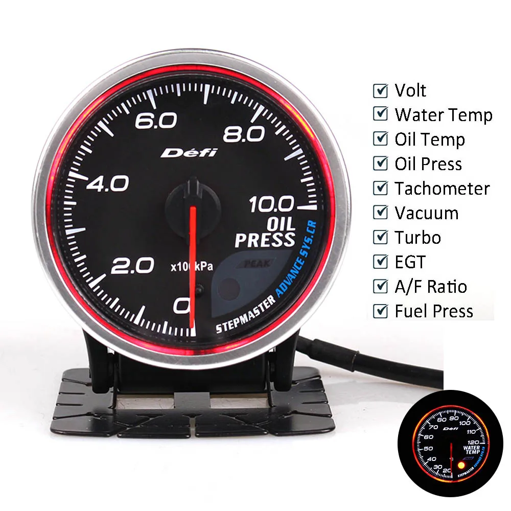 

Defi CR 2.5inch 7Colors Oil Pressure Gauge Volt Water Temp Oil Press RPM Boost Turbo EXT Temp Fuel Press Car Auto Gauge