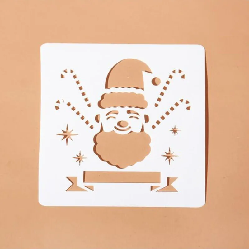 Christmas Stencil For Walls Painting Template Scrapbooking Stamp Album Decor Xmas Clown Snowflake Card Office School Supplies clear stamps card making decorative diy scrapbooking christmas snowflake deer transparent handmade gift photo album decor