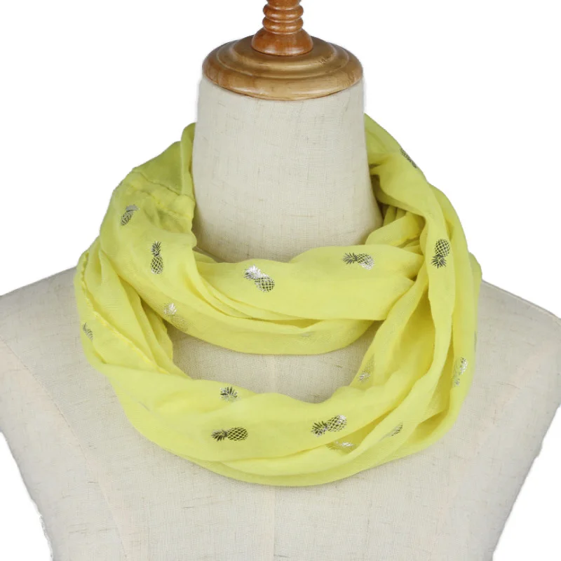 

2019 New Fashion Shiny Bronzing Ring Scarf Snood Foulard Shawl Women soft spring summer autumn O scarves