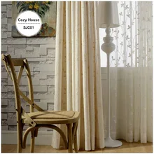 Haute Qualité Tissu Blackout Rideaux Pour Salon Chambre Stores Rideaux Panneaux Brodé Cortinas Fenêtre Traitements Blanc