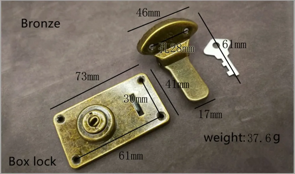 Коробка вяза медная фурнитура замок Пряжка винтажная мебель фурнитура коробка замок Пряжка