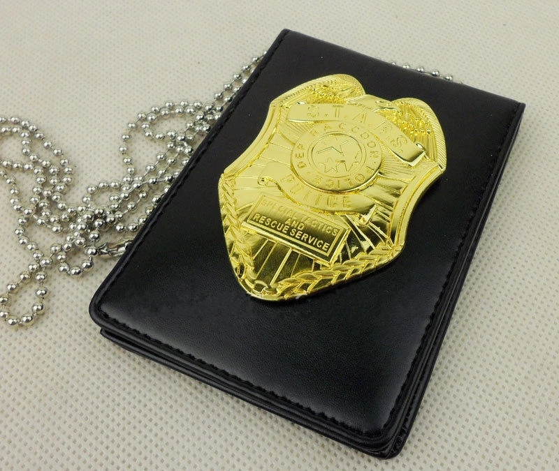 

Resident Evil Stars Dep Raccoon Police Golden Badge& Badge ID Holder Card Holder