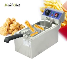 ITOP 6L Electric Deep Fryer Frying Machine Household And Commerical Food Machine CE Stainless Steel Fried Chicken Maker ce rohs square gas fryer stainless steel kitchen potato chips chicken 12 liter deep frying machine single tank food processors