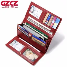 High Quality Women Wallet Brand Design Genuine Leather Wallets Long Red Fashion Purse Trifold Clutch Card Holder And Phone Bags High Quality Women Wallet Brand Design Genuine Leather Wallets Long Red Fashion Purse Trifold Clutch Card Holder And Phone Bags