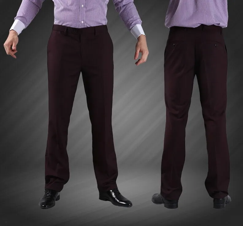 Мужской деловой костюм для свадьбы, брюки, Новое поступление, Модный повседневный смокинг для жениха, официальный костюм для вечеринки, брюки J1213 - Цвет: Dark Purple