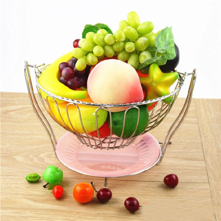 Creative Fruit Basket Sitting Room Decorate Basket Stainless Steel Fruit Storage Basket
