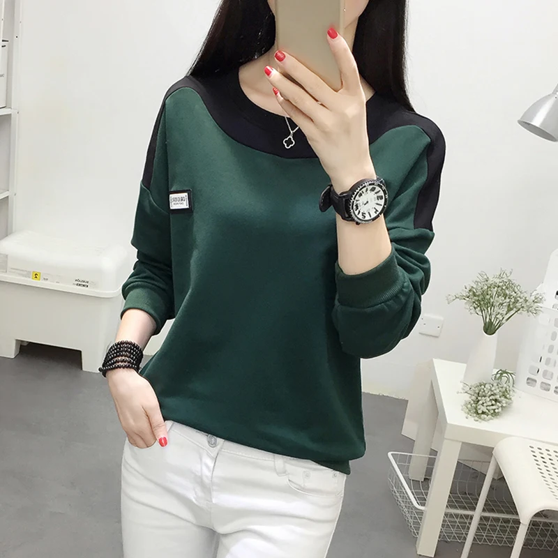 

Women Plus Size Harajuku Hoodies 2018 Autumn Bts Hoodie Fashion Long Sleeve Sweatshirt Femme Patchwork Loose Tops Woman Clothes