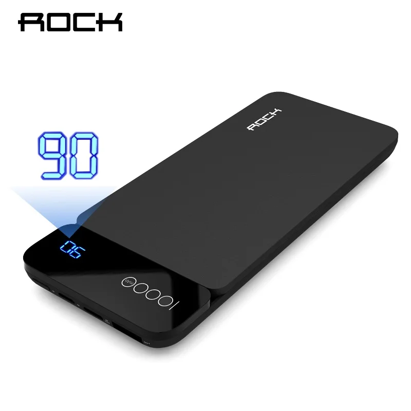  ROCK power Bank 10000 мАч с цифровым дисплеем Портативный внешний аккумулятор.