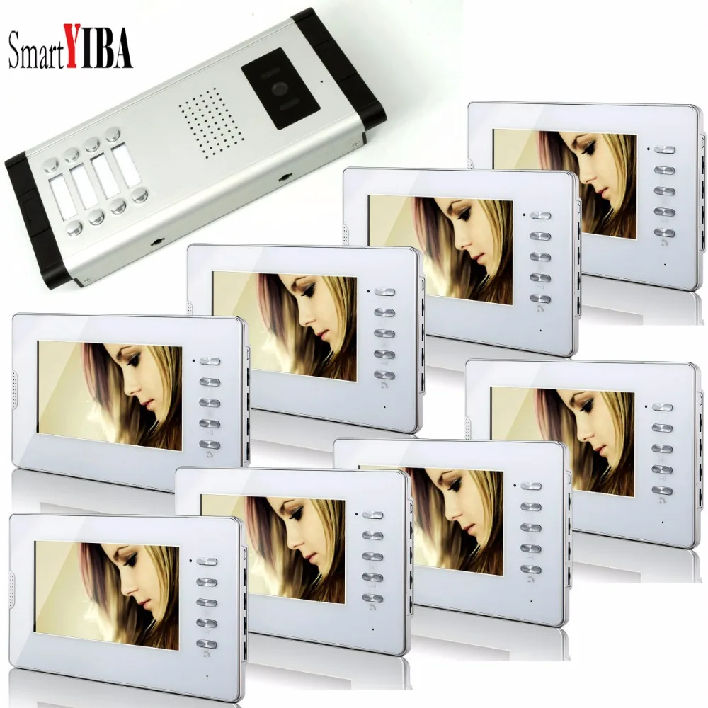 SmartYIBA 7\ 8 Units Apartment Building Video Intercom Home/House Doorphone Monitors Flatsinterphone Visual Intercom Kit SmartYIBA 7\ 8 Units Apartment Building Video Intercom Home/House Doorphone Monitors Flatsinterphone Visual Intercom Kit