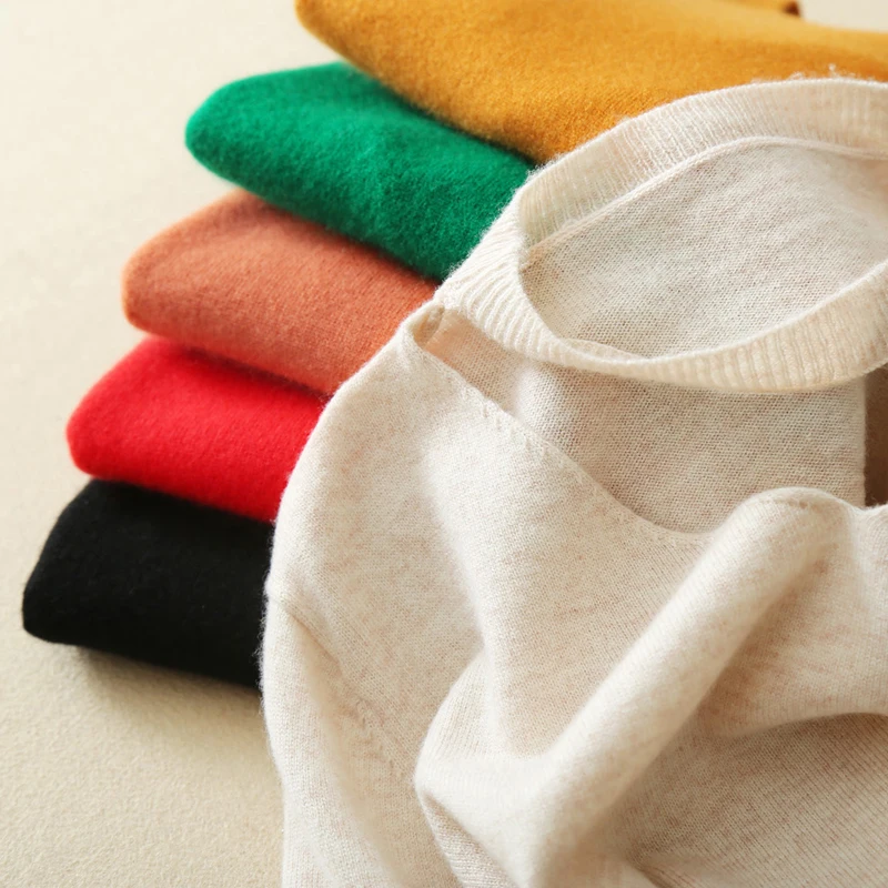 

2019 Autumn Women's 100% Cashmere Sweater V-neck Short Sleeve Pullovers Female Fashion Casual Solid Knitted Jumper