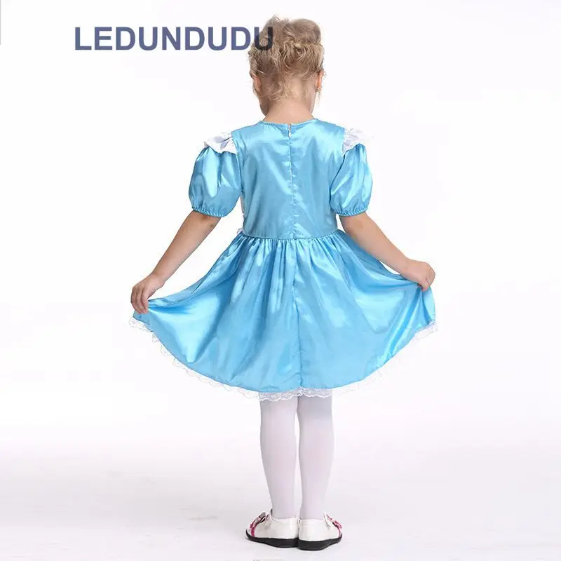 Kids Alice In Wonderland Cosplay Costumes Girls Princess Dress Halloween Party Fancy Suit Clothes Children Blue Maid Clothes (19)