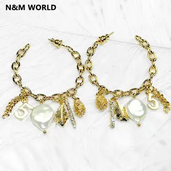 

Retro Jewelry Fashion Dangle Earring Letters Pearls Tassel Dangle Earrings 2019 New Hot Sale Wedding Party Gift